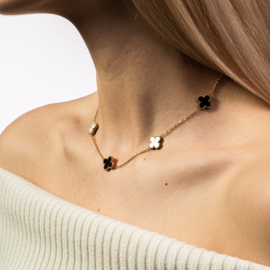КОЛИЕ LIORA – GOLD, BLACK & WHITE