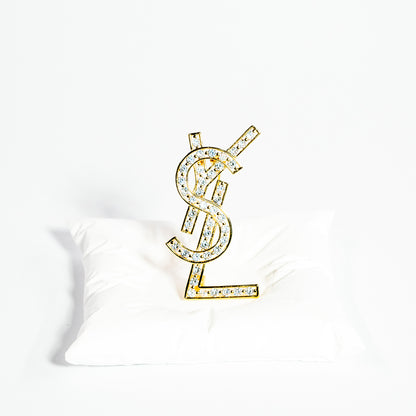 БРОШКА SHINY – GOLD WITH DIAMONDS